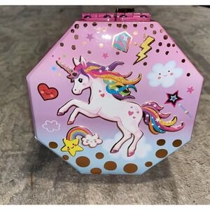 Pink Multi Girls Rainbow Unicorn Music‎ Jewel Storage Box